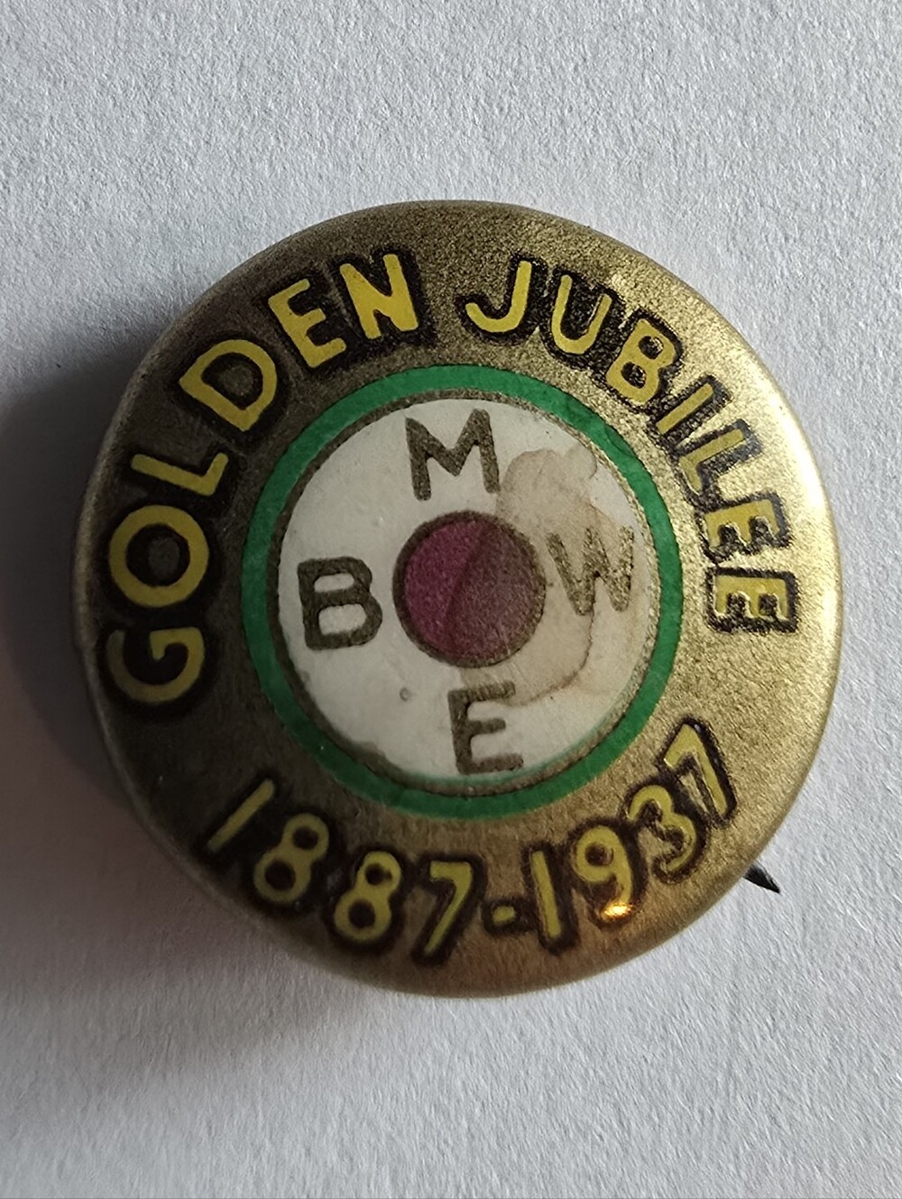 Vintage pin BMWE Brother of Maintenance of Way Employees Pin 1937 Golden Jubilee